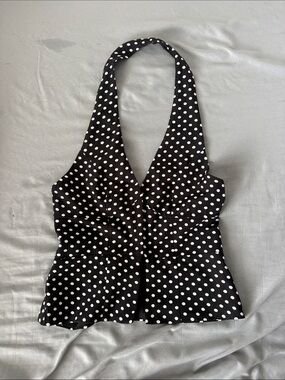 White Fox Black and White Polka Dot Halter Top - Classic Women's Tank
